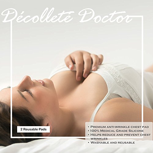Anti Wrinkle Premium Chest Pad for Women (2 Pads) - 100% Medical Grade Silicone - Helps Reduce and Prevent Chest Wrinkles and Lines - Heals Sun and Side-Sleeping Damage - by Decollete Doctor