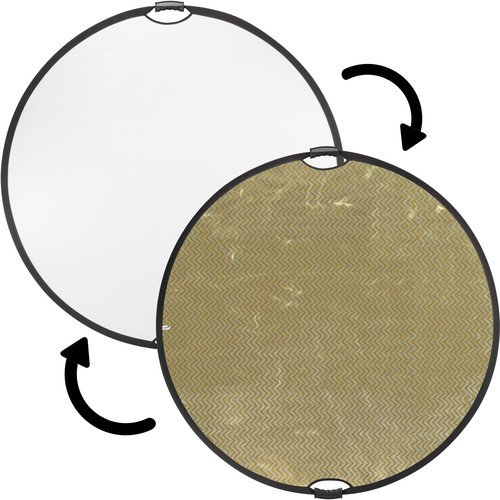 impact circular collapsible reflector with handles (42", soft gold/white)