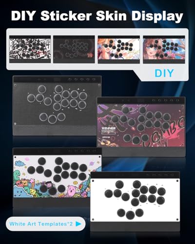 Haute42 Leverless Controller Arcade Stick: Magnetic Leverless Arcade Stick with RGB Rims,Premium Black Haute42 C16 Arcade Controller for PC/PS3/PS4/Switch Game with Lock Button Support Hot Swap & SOCD - Image 6