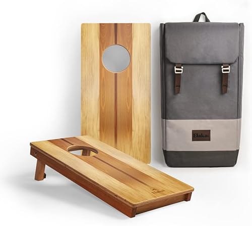 Elakai Cornhole Boards Backyard Games Mahogany Frame Printed Graphics Includes Case Travel Size 1 ft x 2 ft