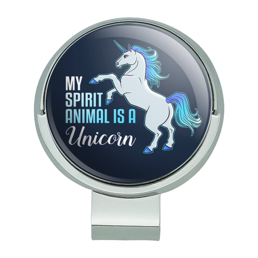 GRAPHICS & MORE My Spirit Animal is a Unicorn Golf Hat Clip with Magnetic Ball Marker