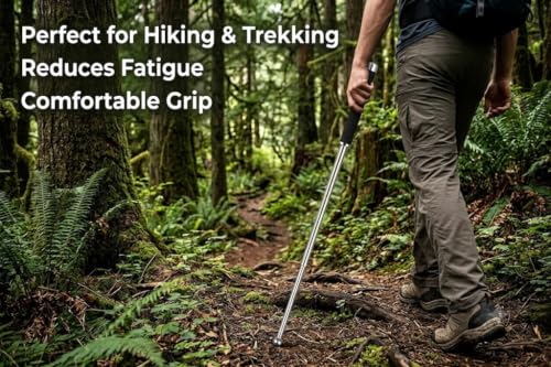 Image of Stainless Steel Stick Foldable Pointer Compact Magical, Extendable Wand with Comfortable Grip & Hiking Stick, Extendable Wand with Non-Slip Grip