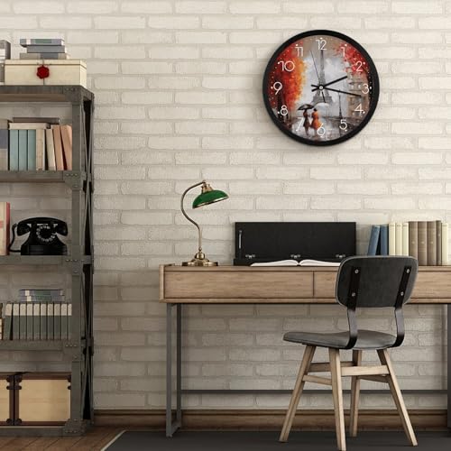 Horloge murale quartz silencieuse ronde 25 cm blanche pour bureau - 7