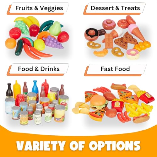 120 Piece Deluxe Pretend Play Food Assortment Set