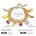 Vryxq Adjustable Fruit Bracelets with Watermelon Pineapple Designs Stainless Steel Fashion Accessories for Daily Unique Fruit Desig