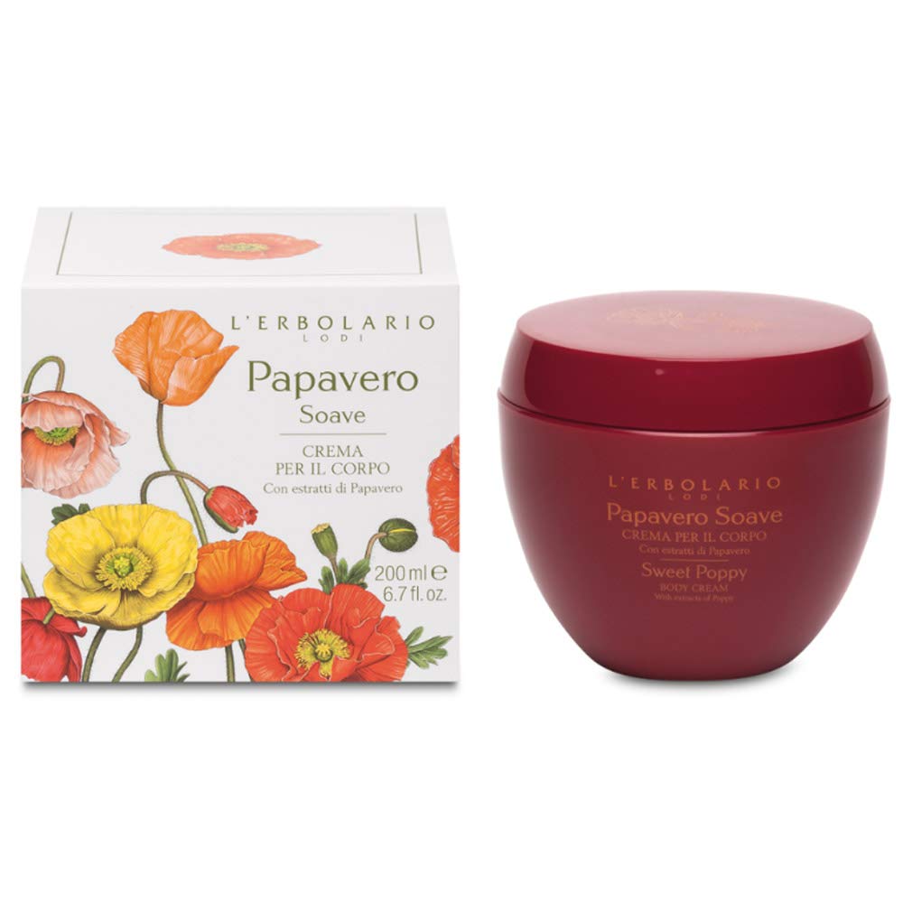 Erbolario - PAPAVERO SOAVE - Confezione Regalo in Scatola Originale (Bagnoschiuma 250 ml, Crema Corpo 300 ml, Profumo50 ml, Sapone 100 gr) + in OMAGGIO 2 Tisane Viropa