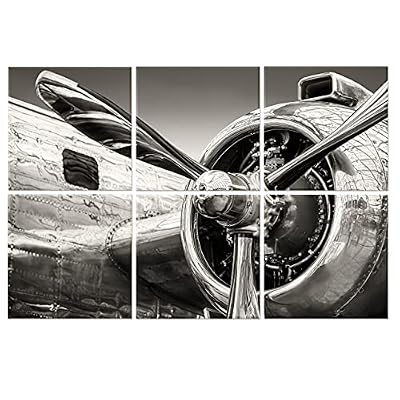 Ruonin.X 6 Pack Decorative Art Acoustic wall panels,Better Acoustic Treatment than foam, Premium Sound Absorbing and Soundproof wall panels for Recording studio and home, 72x48 inch—Aircraft propeller