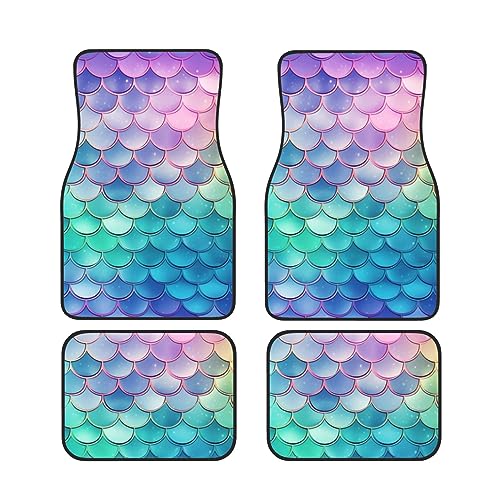 Tapis de voiture universel élégant à motif écailles pour protéger efficacement le sol