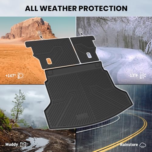 Image of LASFIT Cargo Mat with Backrest Mat for Honda CRV 2012-2016 | Custom Fit Trunk Mat, Waterproof All Weather, Kid & Pet Friendly, Easy Clean for Family Use, Black