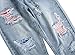 COOSVEN Men Ripped Jeans, Slim Fit Straight Leg, Denim Pants with Holes (Light Blue, 36)