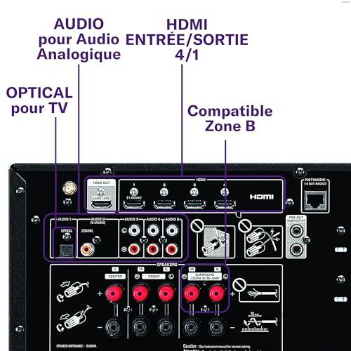 Yamaha RX-V4A, Noir – Amplificateur WiFi avec son Surround MusicCast, Fonctions Gaming et Systèmes Voice Control – Système Home Cinéma 5.2 – Image 5