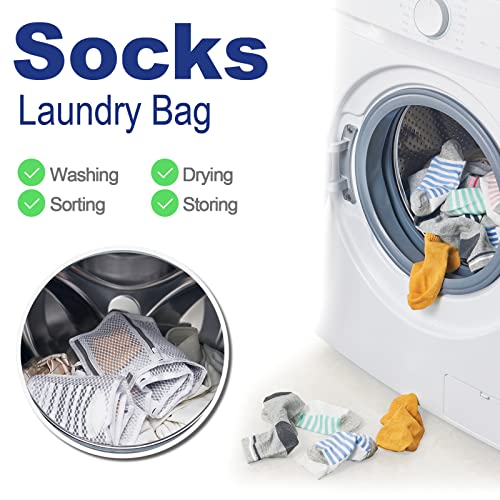 12-Pocket Sock Laundry Bag - Wash, Dry, Sort, And Store Socks Without Clips! Mesh Hanging Bags For Delicate Sorting And Matching In Washing Machine, Dryer, Closet - Ideal For Bras, Lingerie, And More #TOP1