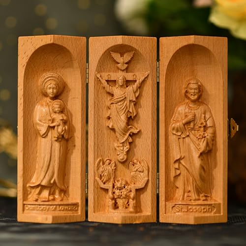 Religious Triptych Altar for Family,Wooden Religious Gifts,Christian Gift,Best Family Gift,Thank You Gift,Housewarming Gift,Fathers Day Gift