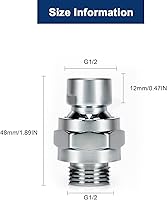 Vista 3 de NearMoon Adaptador de bola giratoria para cabezal de ducha, conector de ducha de latón macizo, junta esférica, componente de extensión universal