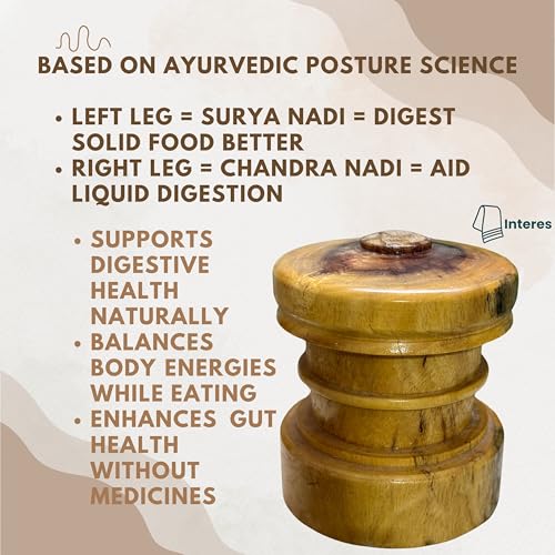 Image of InteRES Dhichaniyu - Traditional Kathiyawadi Wooden Eating Support | A Legacy of Gujarat's Dining Rituals | Inspired by Ayurveda | Unique Wooden Gift for Ayurveda & Culture Lover | Knee Support