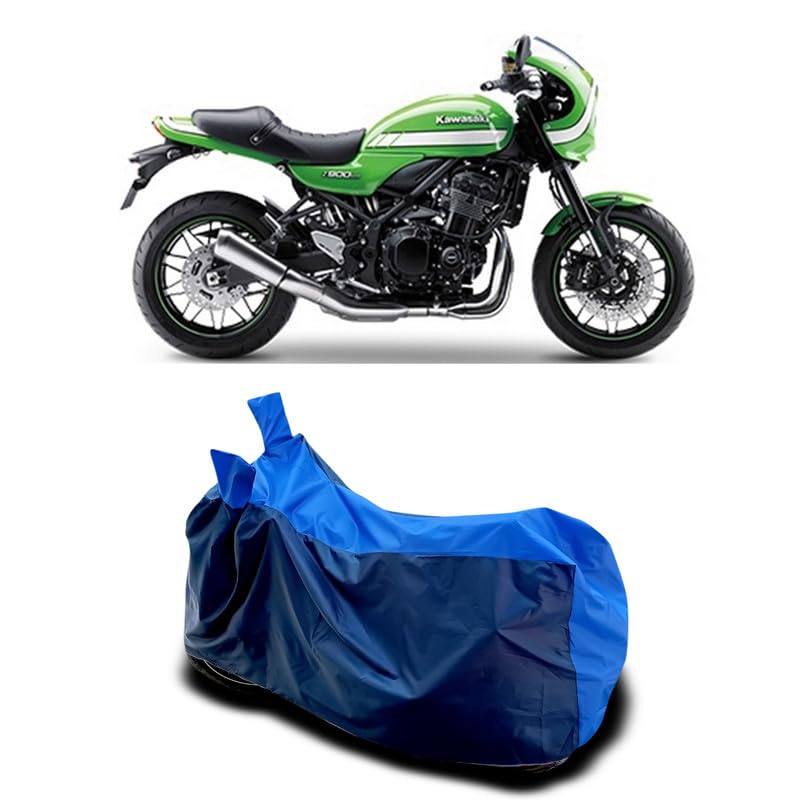 Image of DUFFEL-Two Wheeler Bike Body Cover Compatible for Kawas Z900 Rs Cafe Racer Bs6 Heat Protectio /UV-Rays /Birds Dropping /DustProof /Waterproof All Variants [Nevay Blue]