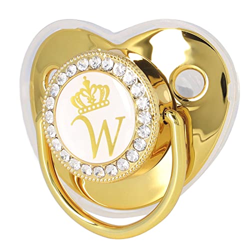 Fdit Chupete de con Cadena, Chupete para bebé Decorado con Diamantes de Imitación para Bebés de 6 a 18 Meses, Comodidad y Estilo (Letra W) Fdit Chupete de con Cadena, Chupete para bebé Decorado con Diamantes de Imitación para Bebés de 6 a 18 Meses, Comodidad y Estilo (Letra W)