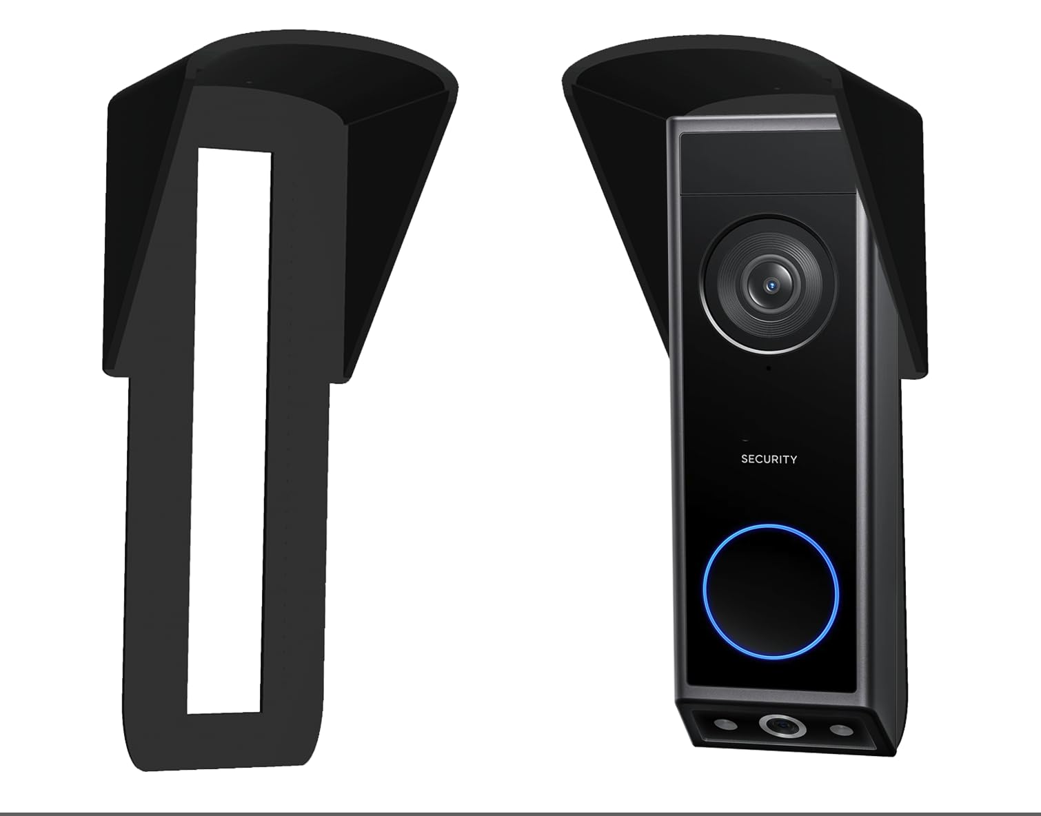 Weather Rain Cover for Eufy 2K E340 Dual Cam Doorbell Rain Cover for Eufy E340 Wireless Battrey Version No Drill Anti Glare