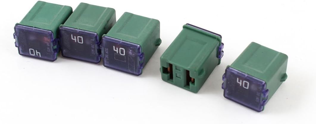 Amazon Uxcell Palスローブローヒューズ 5個入り 車用 12v 58v 40a メス ダークグリーン ヒューズ 車 バイク