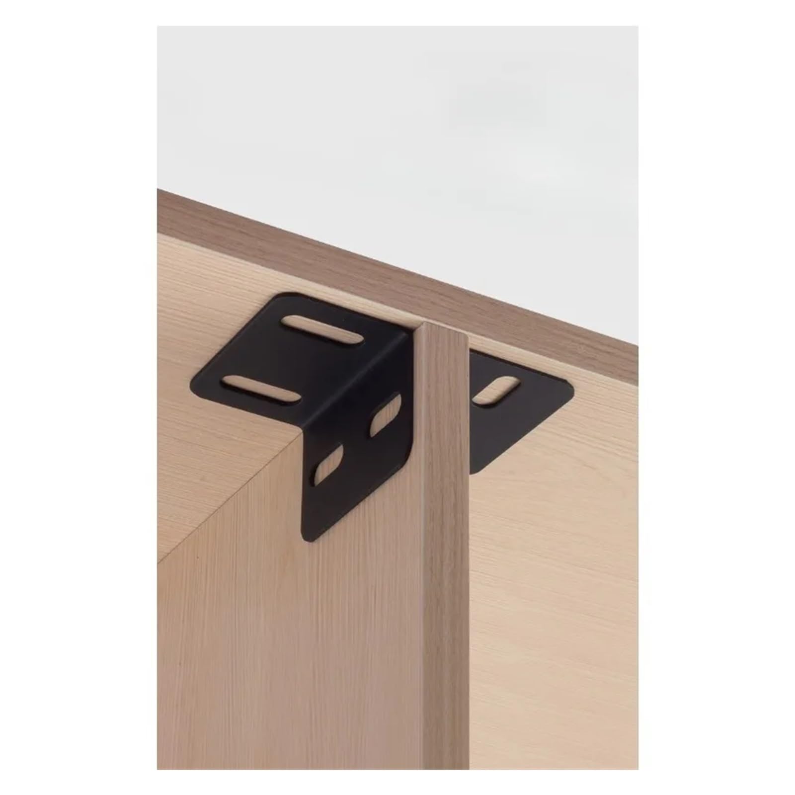 Staffe angolari regolabili a forma di L da 4 pezzi nere for mobili Adatto per il fissaggio e il supporto(4PC 80-150 T-hole)