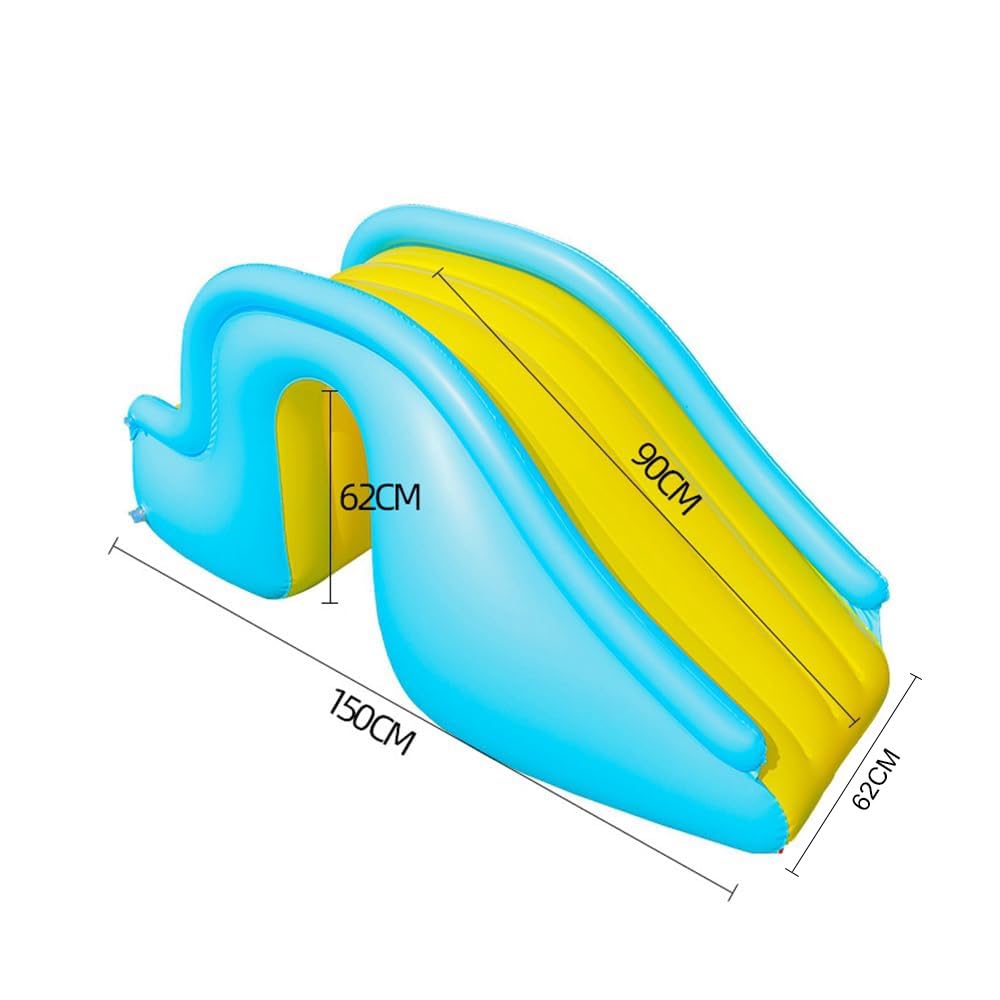 Toboggan Gonflable, Pataurette Toboggan, Compact Anti-basculement Toboggans de Piscine Parc Aquatique avec Pompe À Air Incluse, Extérieur Été Plaisirs pour Enfants