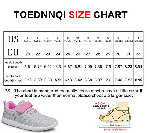 Image of TOEDNNQI Boys Girls Sneakers Kids Lightweight Breathable Strap Athletic Running Shoes for Little Kids /Toddler