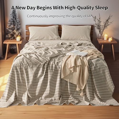 Image of LBRO2M 100% French Pure Linen Sheet Set 4Pcs, 16 inch Deep Pocket Cal King