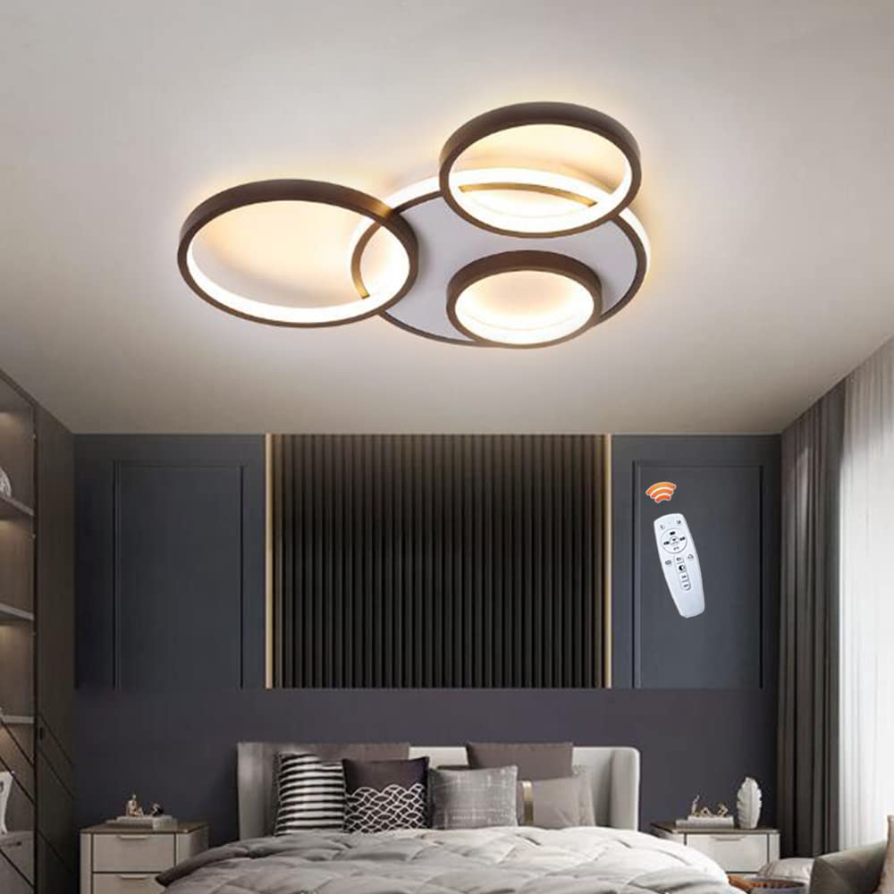 Nowoczesna lampa sufitowa LED możliwością przyciemniania lampa wisząca z pilotem okrągły żyrandol lampa do salonu akrylowy abażur sypialnia jadalnia kuchnia biurowe sali oświetlenie,4 heads