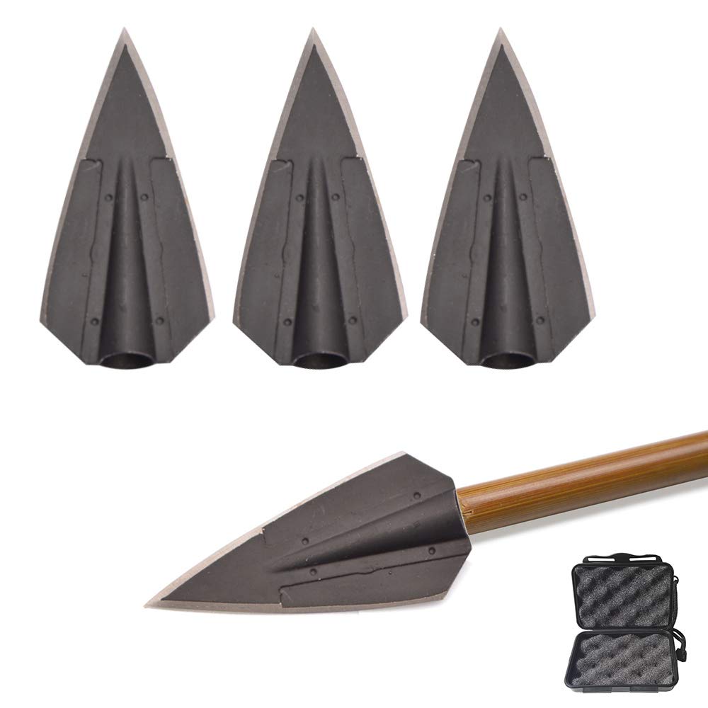 6pcs Tiro con L'Arco Punte da Caccia 115 Grano Punte di Freccia Punta in Acciaio per frecce di Caccia in Legno di bambù ID 8mm