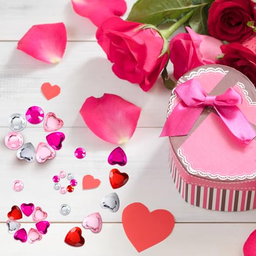 Calcomanías acrílicas de corazón para decorar manualidades sin usar pegamento líquido 7