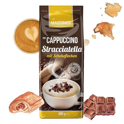 Massimo Cappuccino Stracciatella con copos de chocolate 10 x 400 g / Polvo de bebida aromatizada con café soluble y copos de chocolate con leche