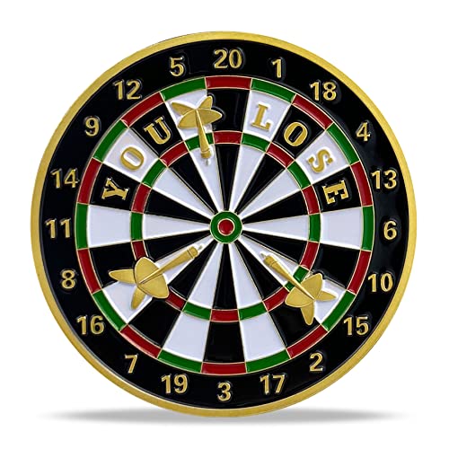 Image of Heads Or Tails Darts Challenge Coin I Win You Lose Good Luck Decision Coin