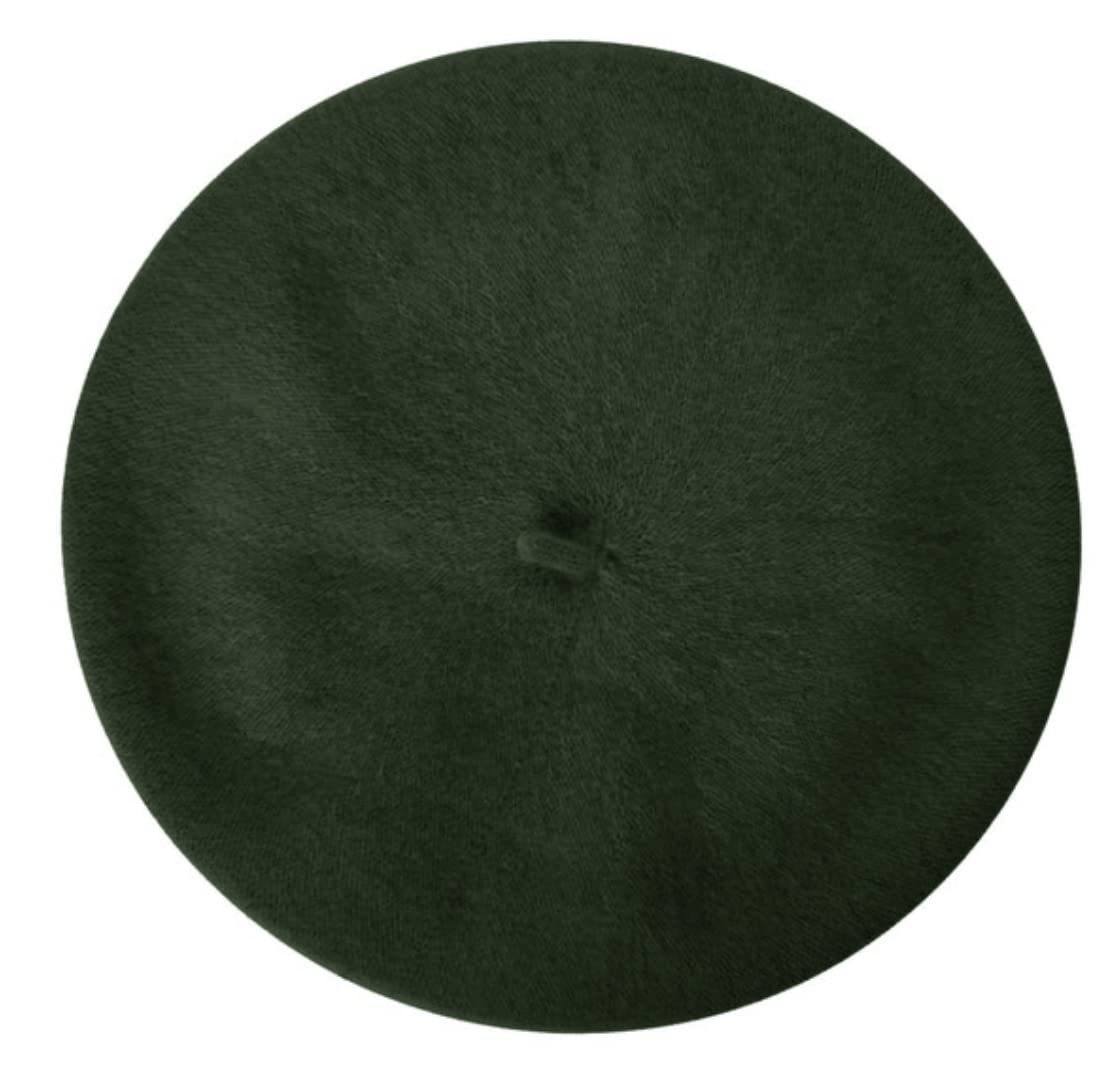 Parkhurst Classic Wool Beret, Dark Olive