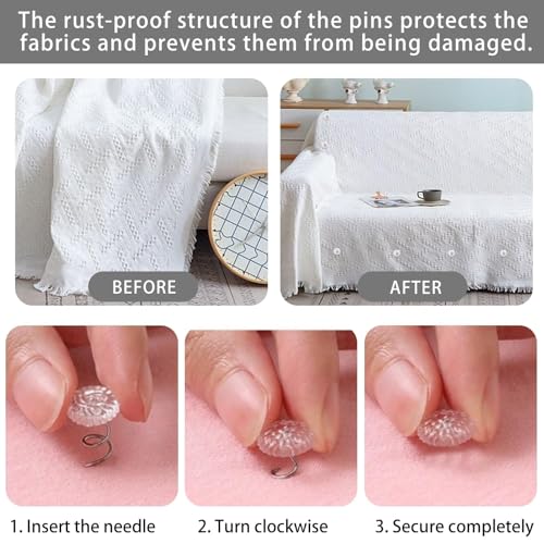 banjiabb 100 Stück Reißzwecken,Polsternadel,Reisszwecken,Reißnägel,Pins,Heftzwecken,Fester Spiralnagel, Twist Pins,für Polster Couch Chair Autosofa Dachhimmel Reparatur Matratzen Bedskirts Headliner