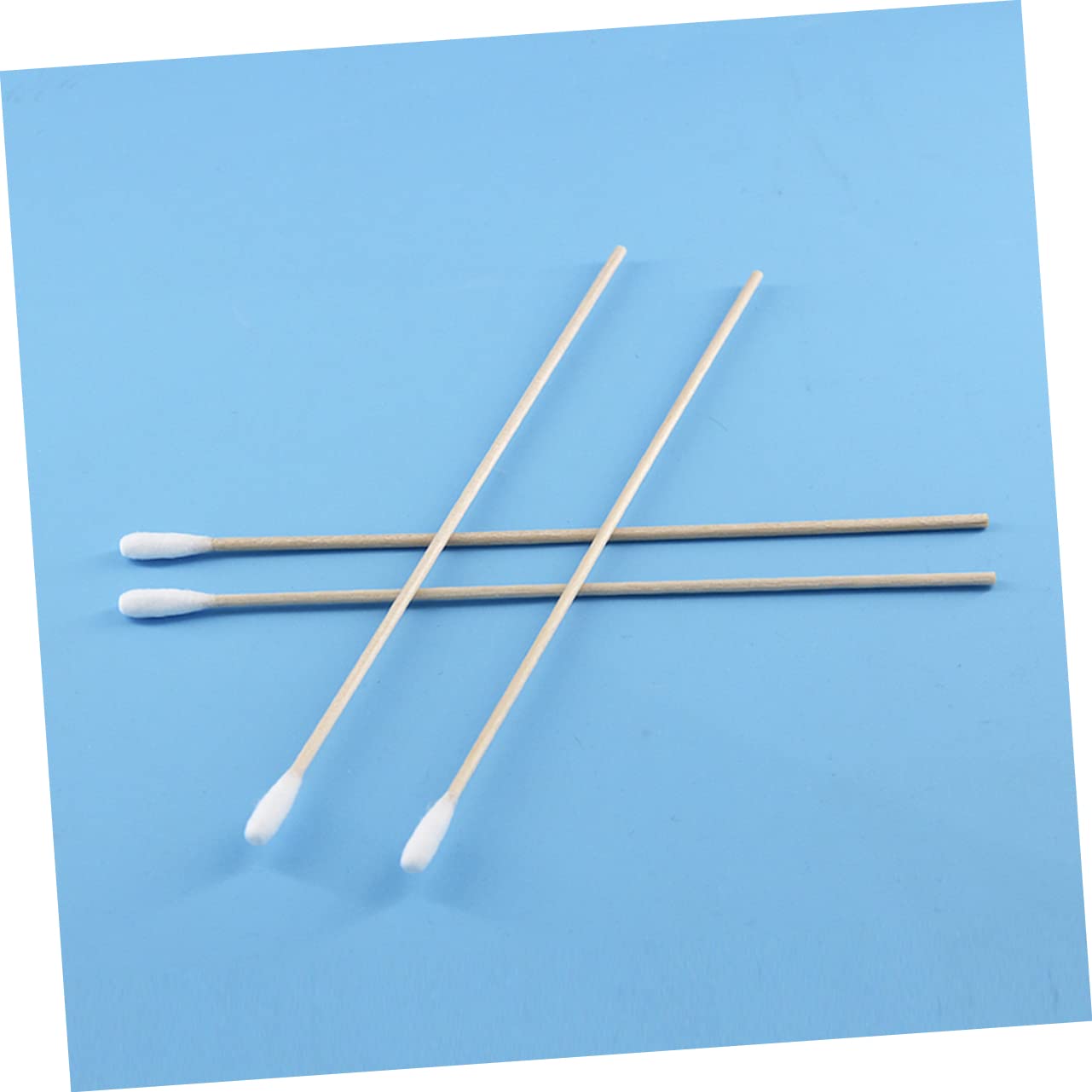 Mikinona 15cm Long Cotton Swab Stick 500pcs Set Wooden Handle Perfect for Lab Use