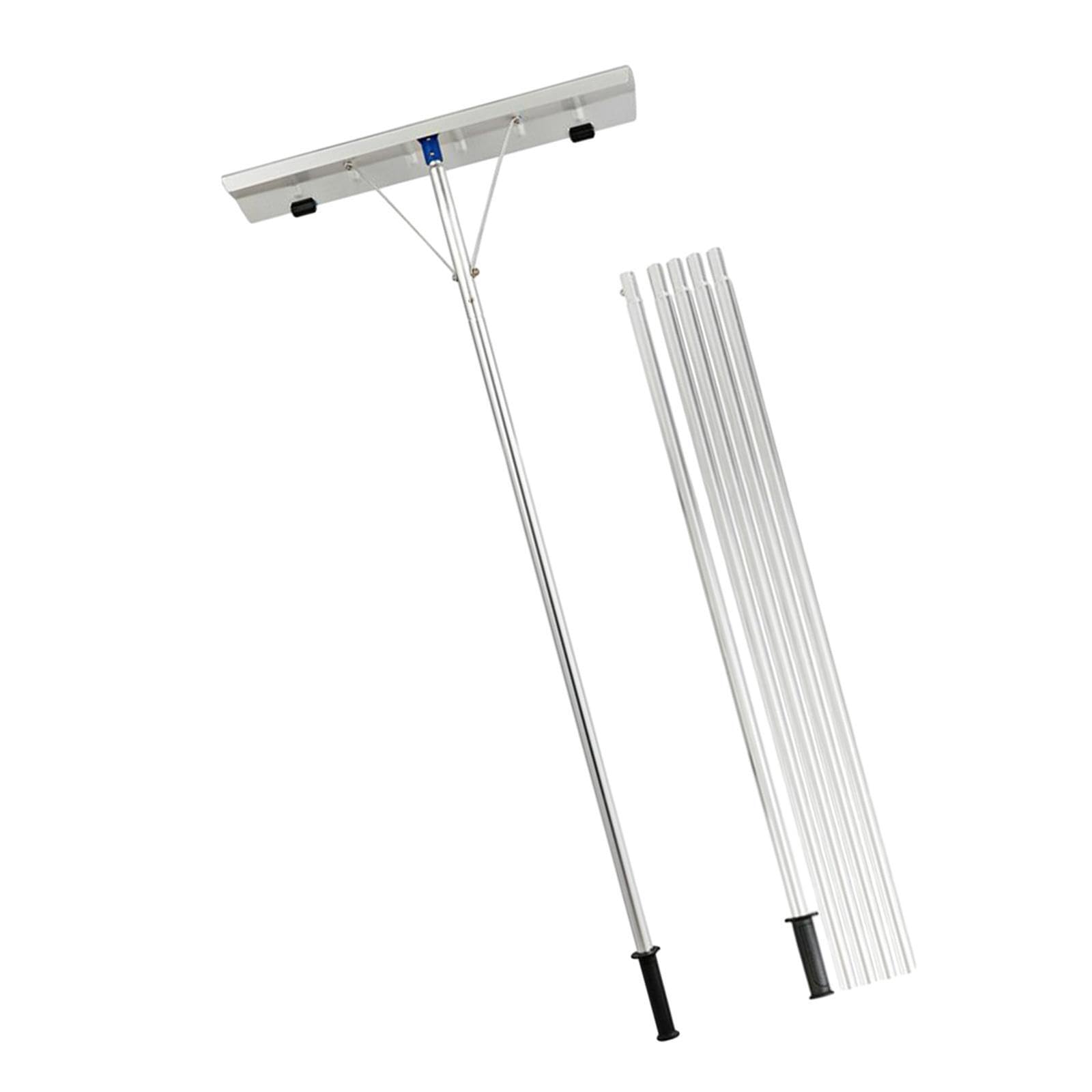 Rastrillo de Nieve Ligero para techos, Cepillo quitanieves Ajustable, Herramienta eficiente para Quitar Nieve de jardín y rastrillo telescópico de Aluminio.
