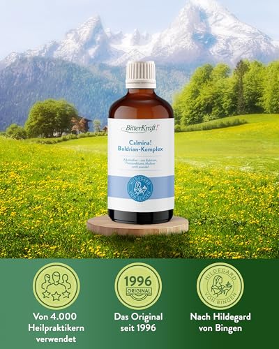 Calmina! Baldrian-Komplex 100 ml – Tropfen mit Baldrian, Hopfen & Lavendel + Vitamine – Schlaf-Tropfen - entspannend - vegan & alkoholfrei – 100% Natur - Made in Germany