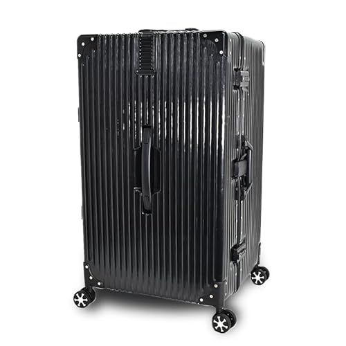 [モアエルグ] スーツケース キャリーバッグ キャリーケース LLサイズ 大型 大容量 特大 長期滞在 留学 軽量 キャスターカバー付き フレームタイプ 海外旅行 TSA [71-22018-10] (ブラック, LL)