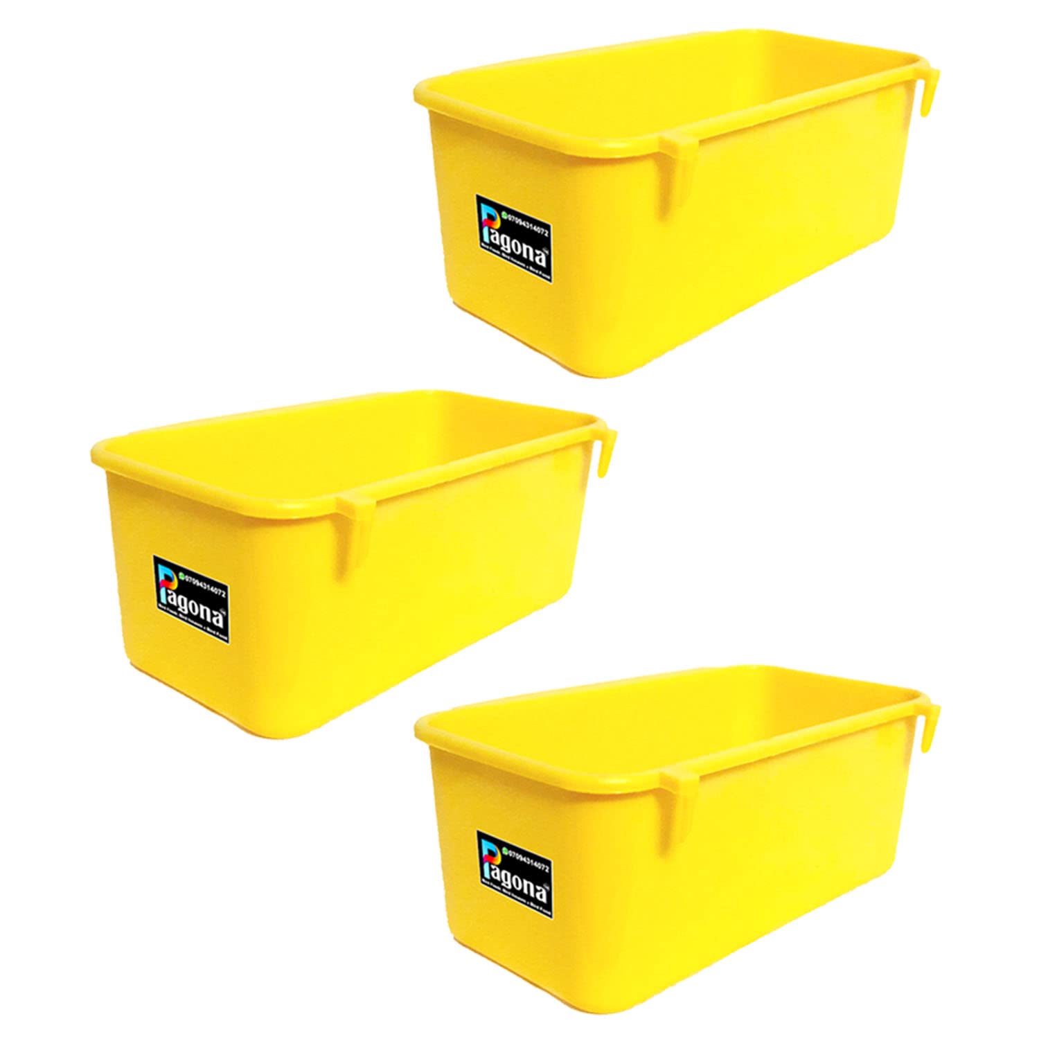 Pagona Plastic - Bird Cage Food Feeder Bowl For Love Birds, Finches, Cockatiel, Pigeon And Ext. (Feeding Cup, 500Ml, Pack Of 3)