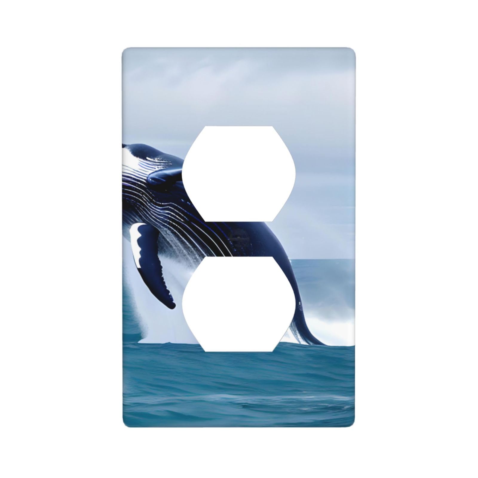 Whales at sea Decorative Switch Plate Cover-Unbreakable Polycarbonate Wall Plate for Home Office, 1 Gang with Screws