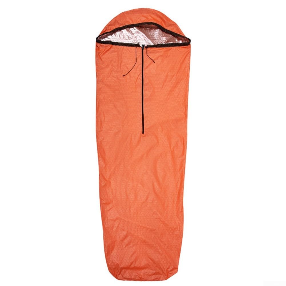 Sac de bivouac thermique pour camping en plein air, sac de couchage de survie, sac de bivouac d'urgence, pour le camping en plein air, la randonnée (208 x 81 cm)