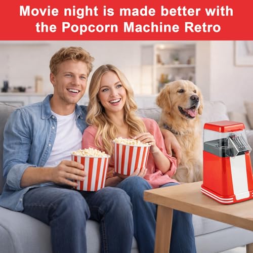 LN COZY CORNER Popcorn Maker Machine Healthy Snack No Oil Electric Popcorn Makers Easy Popper for Quick Homemade Snacks Compact Countertop Popcorn Machine for Home & Parties - Image 7