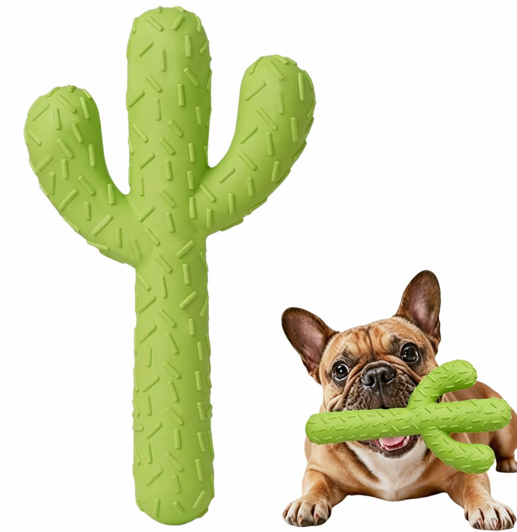 FARDEER Dog Chew Toys,Indestructible Dog Toys,Cactus Tough Durable Dog Toy for Medium & Large Breeds，Natural Rubber Tough Dog Toy Reduce Boredom,Interactive Dog Toys Gifts for Dogs-7.6 in