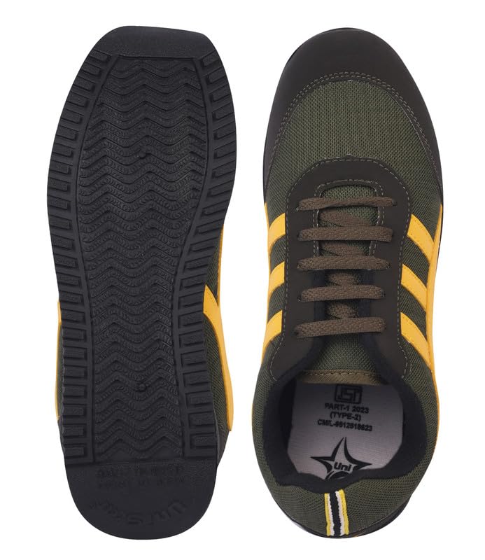 Image of Unistar Sports Shoes for Men | Non-Slippery Black & Red Shoes | Comfortable & Water Resistant | Outdoor, Casual, Jungle, Sports, Running, Hiking, Trekking | Size - 6