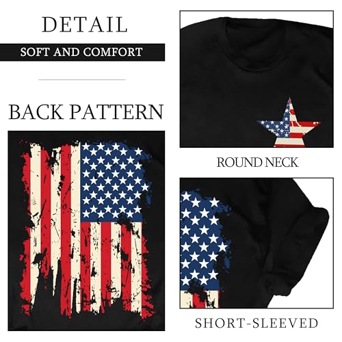 Image of Ithalt Patriotic Plus Size Shirts for Women 250th Anniversary USA Shirts American Flag Tshirt USA Short Sleeve Tops