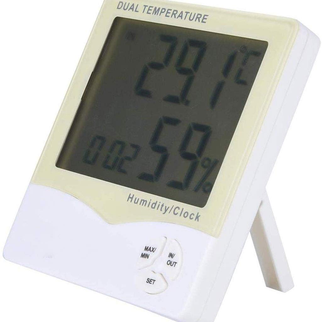 Cyfrowy termometr z higrometrem do użytku w pomieszczeniach, z pomiarem wilgotności powietrza, dokładnym monitorem temperatury, wilgotności, do domu, biura, szklarni, ogrodu wewnętrznego