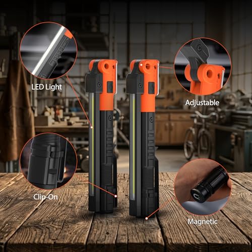 BLACK+DECKER Rechargeable Folding Utility Light, 350 LM Magnetic LED Work Light, Rechargeable Work Light Utility Light for Garage, Workshop, Auto Repair, Camping & Emergency Use. (2) - image 5