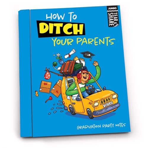 Image of Papersalt How to Ditch Your Parents Graduation Party Note Cards Jumbo, 5.5-Inch, Multicolor