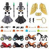 MOOXI 49pcs Mini Superhero Character Accessories Pack, Including Motorcycles, Spear, Armor, Bat Darts, The Ideal Mini Heroes MOC Rare Accessories
