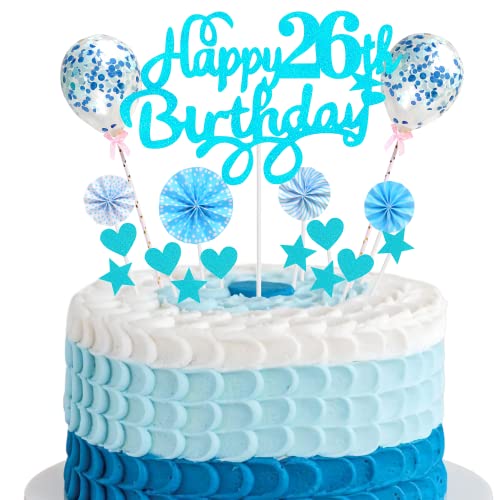 Decoración torta 26 cumpleaños decoración torta topper 26 decoración torta 26 cumpleaños hombre feliz cumpleaños 26 decoración torta 26 años hombre mujer decoración torta 26 cumpleaños hombre azul dec